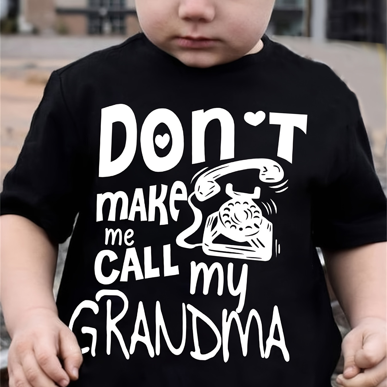 

Don't Make Me Call My Grandma Print Tee Tops, Boys Round Neck Casual Short Sleeve Comfortable Soft Premium T-shirt