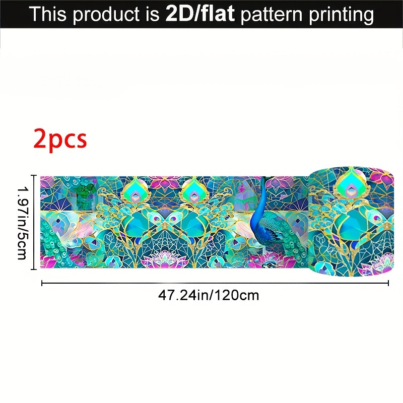 TEMU 2 Rolls 2d Flat Floral Self-adhesive Seam Tape - Retro Style Exquisite And Elegant, Self-adhesive Sealing Tape For Home Decoration, Decorative