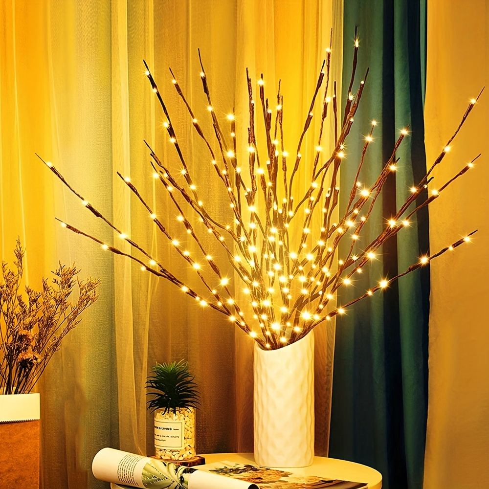 Pretty Comy Nordic Style Tree Branches Decoration Light Single 20 Lights  Valentine's Day Decor Gifts Home Ornaments (5pcs Branches) 