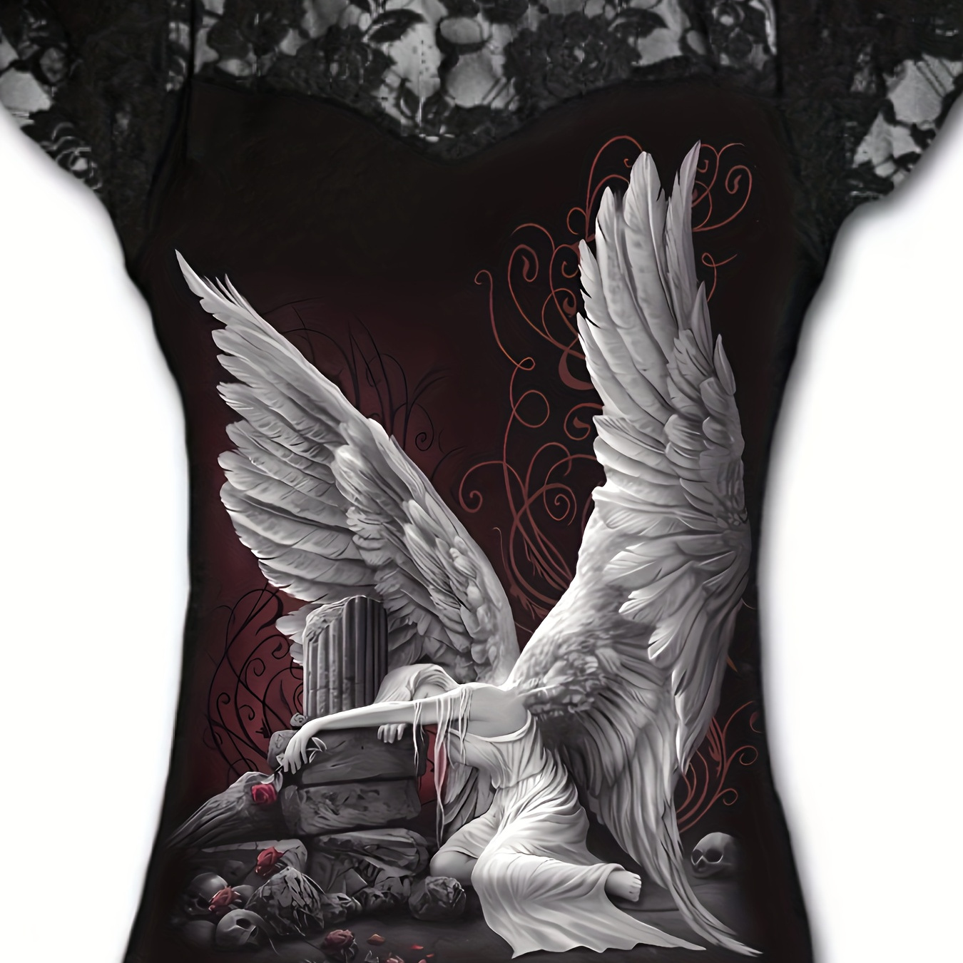 

& Skull Print Crew Neck T-shirt, Casual Short Sleeve T-shirt For Spring & Summer, Women's Clothing