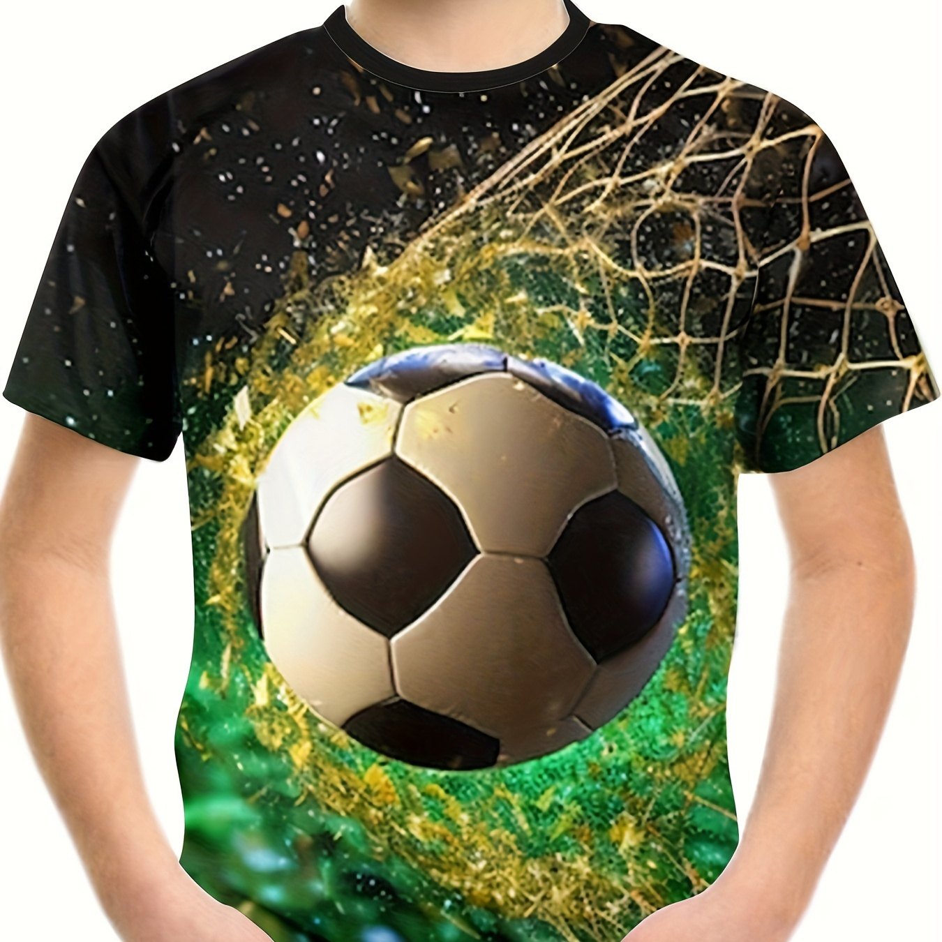 

Football 3d Print T-shirt, Tees For Boys, Casual Short Sleeve T-shirt For Summer Spring Fall, Tops As Gifts