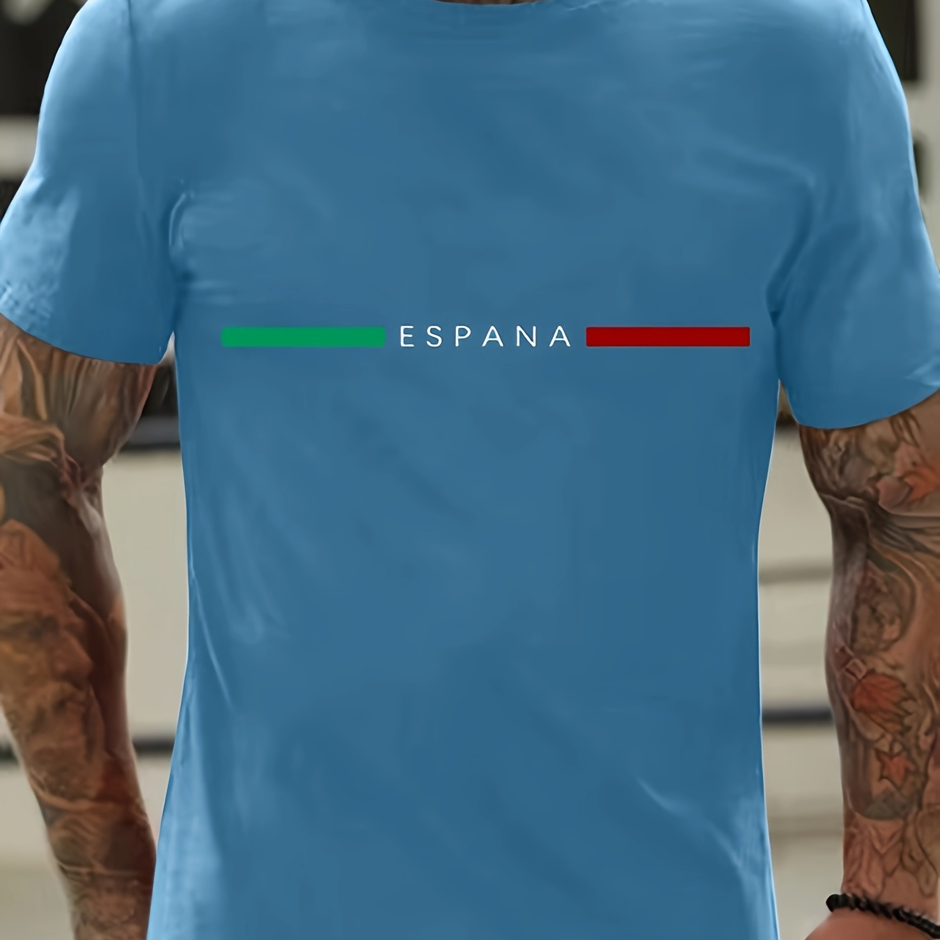 

España Print T Shirt, Tees For Men, Casual Short Sleeve T-shirt For Summer