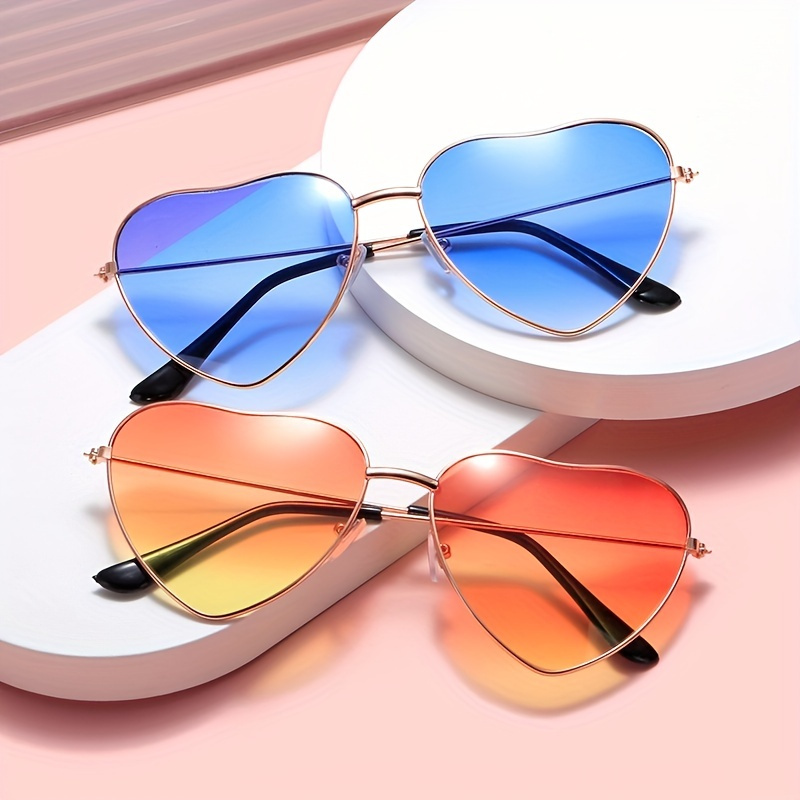 

Heart Frame For Women Men Gradient Color Tinted Lens Lovely Carnival Hippie Party Decoration Glasses Fashion Glasses