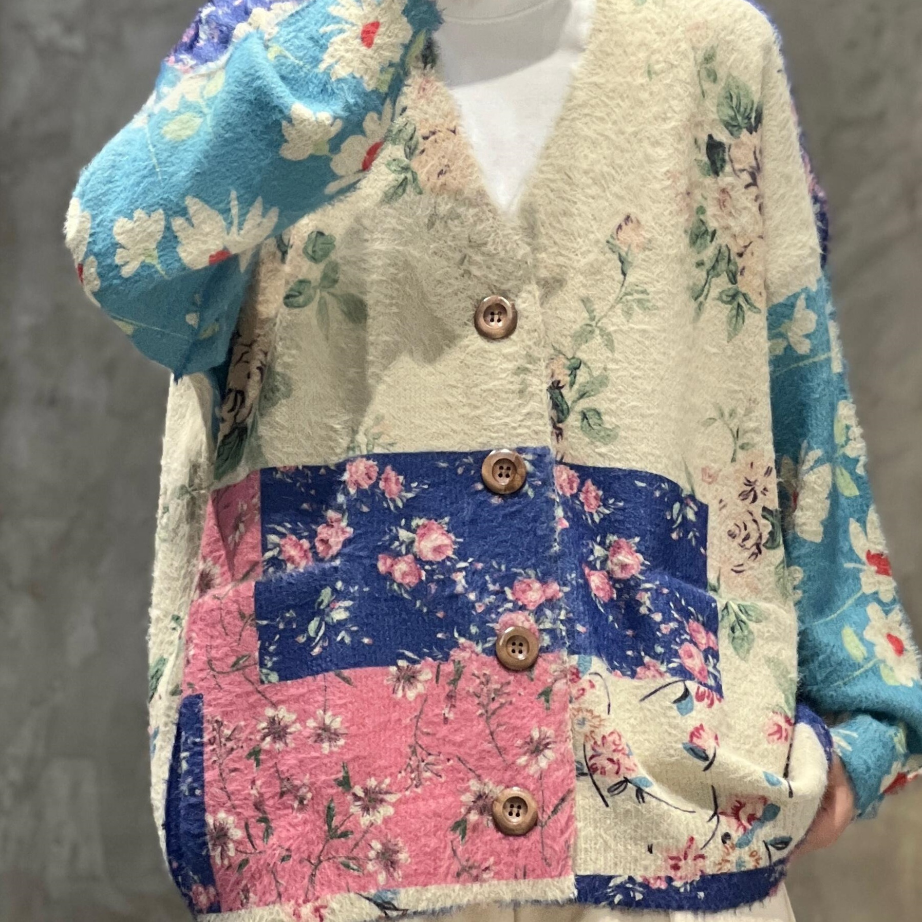 

Cardigan En Tricot Boutonné À Motif Floral, Pull Ample Décontracté À Manches Longues Avec Poche, Vêtements Pour Femmes