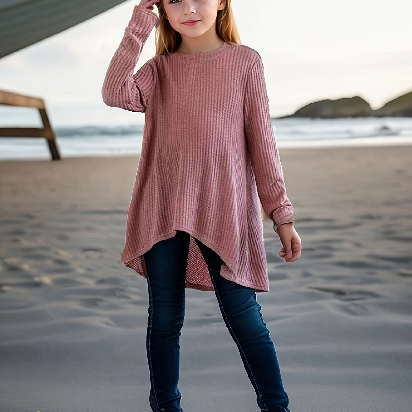 Comfy & Casual Long Sleeve T-shirt Girls Sweet Loose Fit Tees Kids Clothes Party