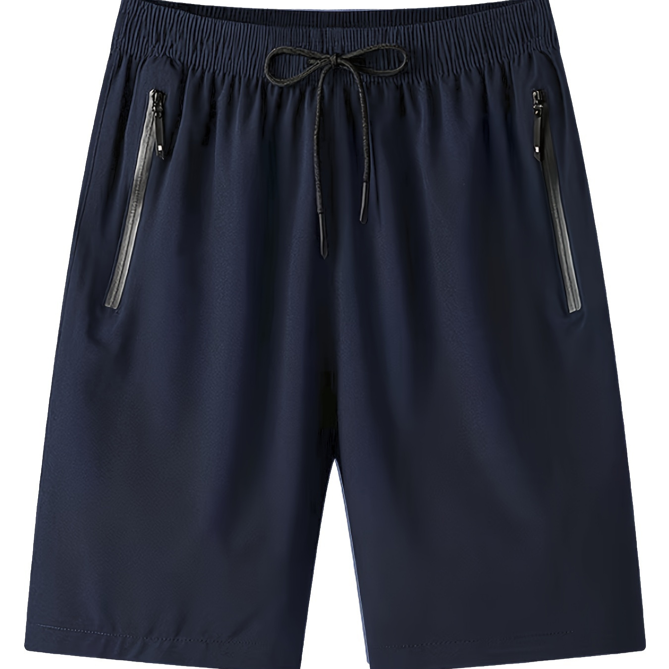 

Men's Fashion Casual Loose Fit Quick Dry Shorts, Sporty Shorts With Drawstring And Zip Pockets, Bermuda Shorts