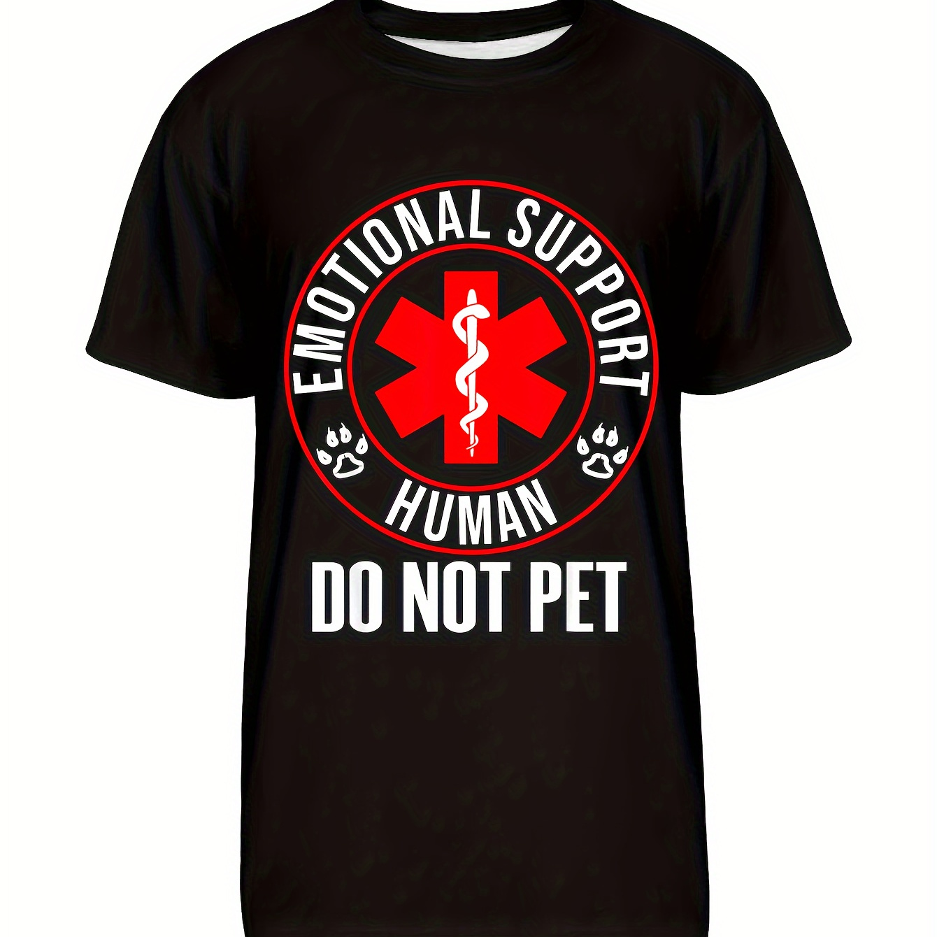 

Emotional Support For Humans, - Service Humorous T-shirt For Men, Men's Graphic Humorous And Fun T-shirt, Short Sleeve Novelty T-shirt Classic Version, Round Neck, T-shirt