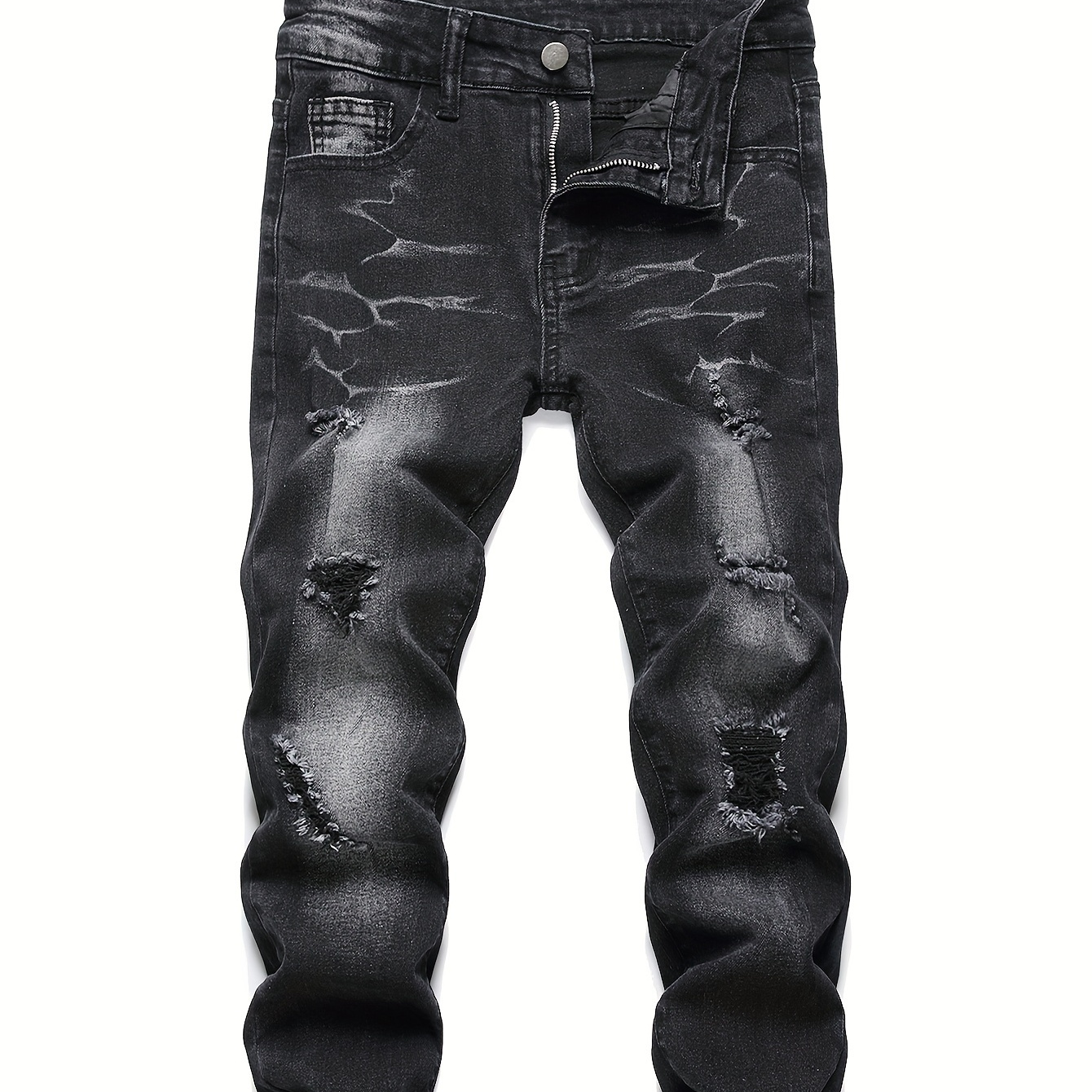 

Kid's Ripped Denim Pants, Casual Straight Jeans With Pockets, Boy's Clothes For Spring Fall Winter