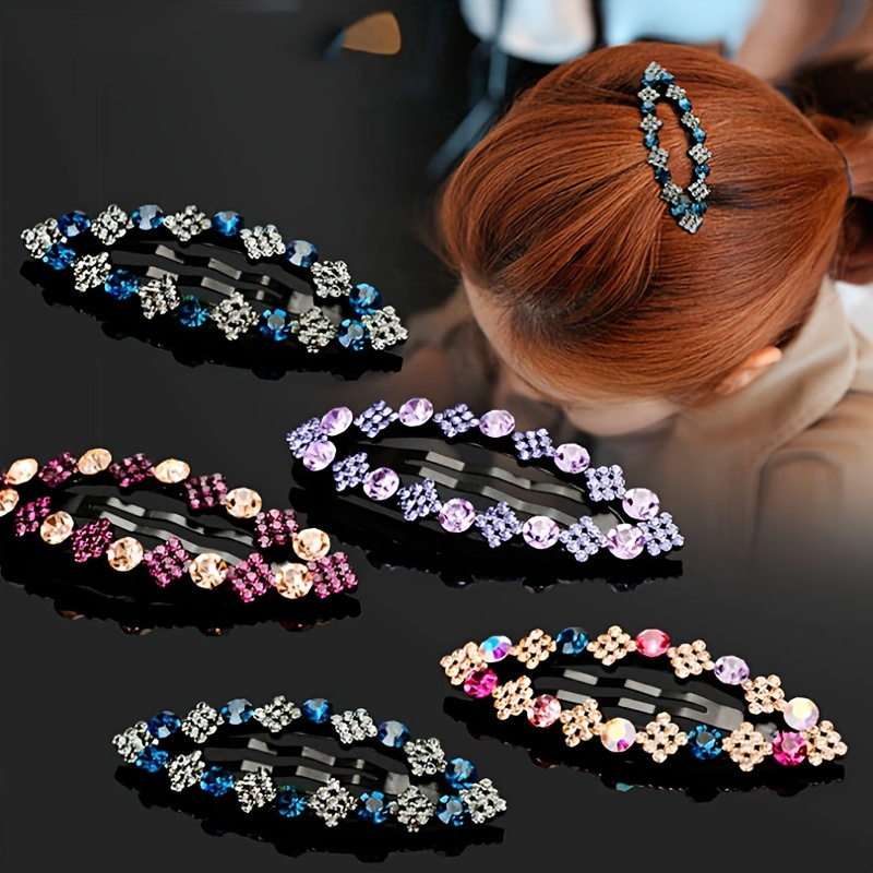 

Fashion Women Girls Crystal Rhinestone Hair Clip Barrette Hairpin Sparkly Hair Styling Tools Hair Accessories