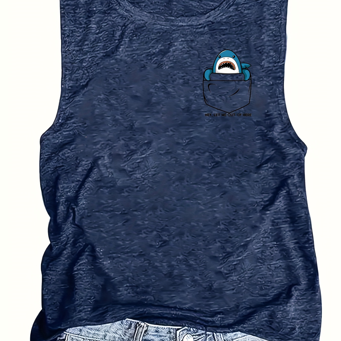

Print Round Neck Casual All- Sleeveless Vest For Women