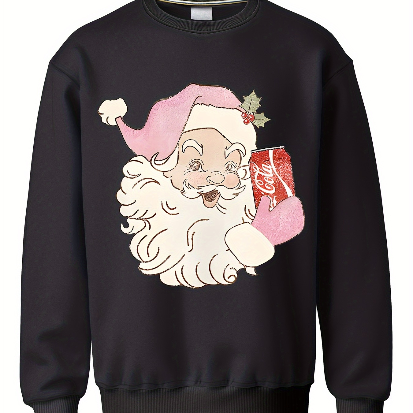 

Father Christmas And Old Patterns Printed Casual Fashion Commuter Sports Men's Long Sleeve Comfortable Sweatshirt Spring And Autumn Casual Tops Pattern Sweatshirt