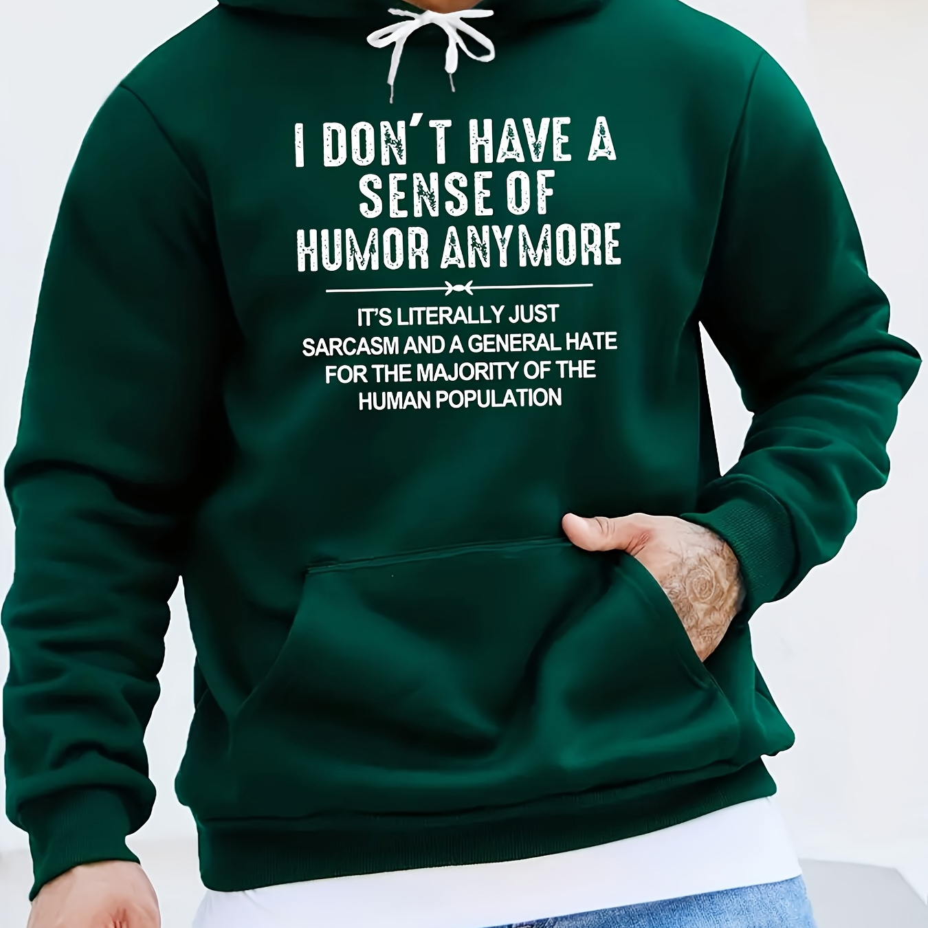 

Letters Print Hoodie With Fleece, Men's Creative Design Hooded Pullover, Warm Long Sleeve Sweatshirt For Men With Kangaroo Pocket For Fall And Winter, As Gifts