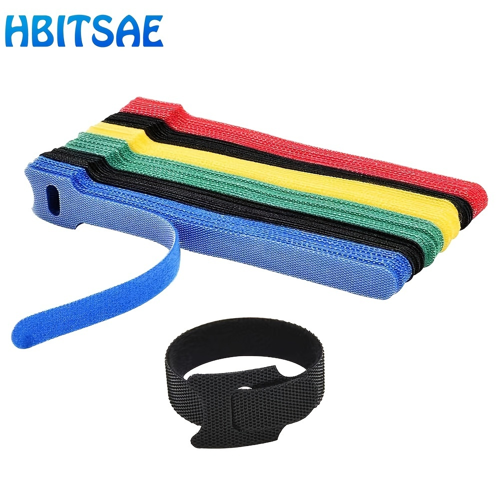 10pcs/50pcs Cable Ties, Reusable Alternative To Zip Ties, Thin Pre-Cut Cord  Organization Straps, Wire Management For Office Or Home
