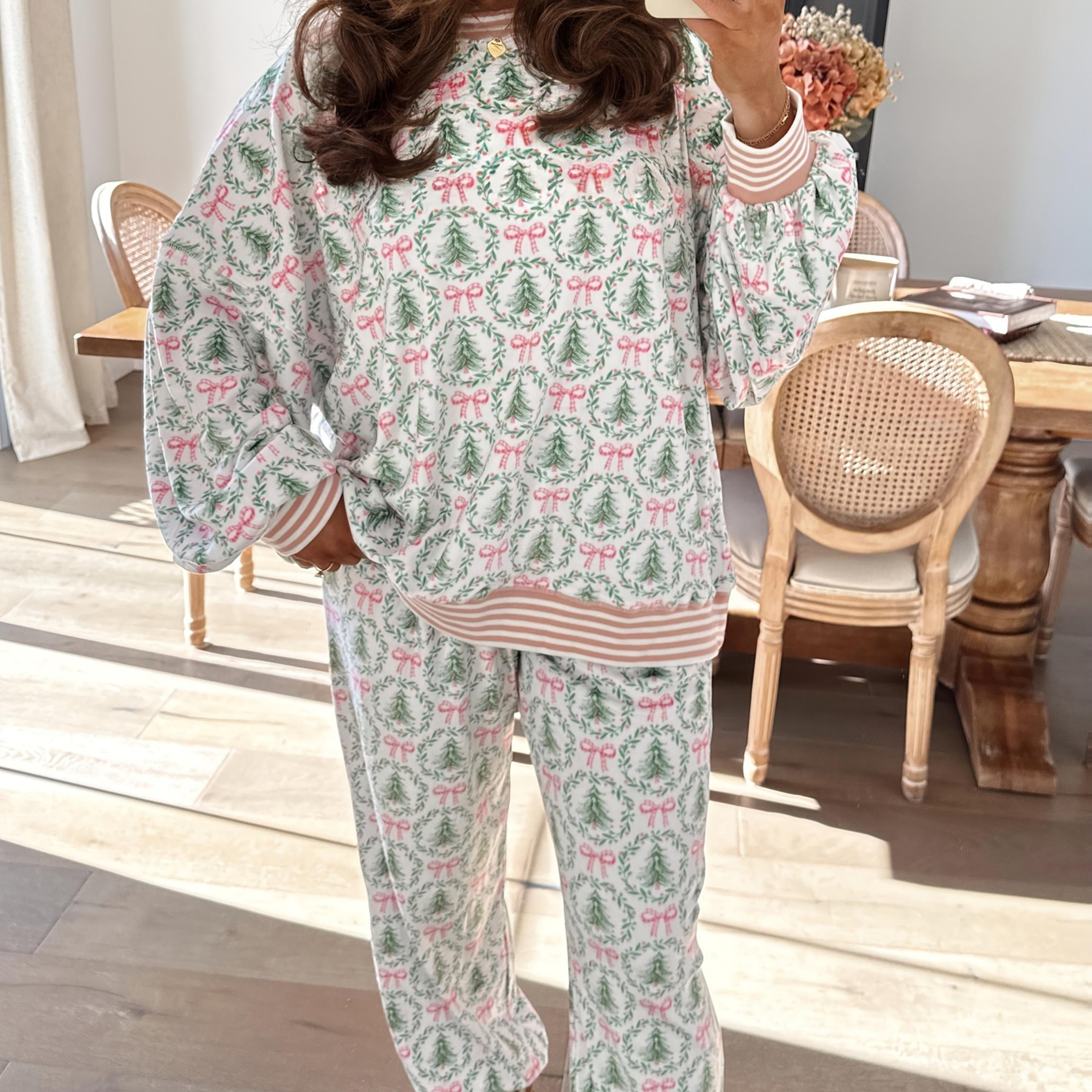 TEMU Ladies' Set Design, Featuring Long Sleeve Top And Jogger Pants, Comfortable Loungewear Suitable For Use