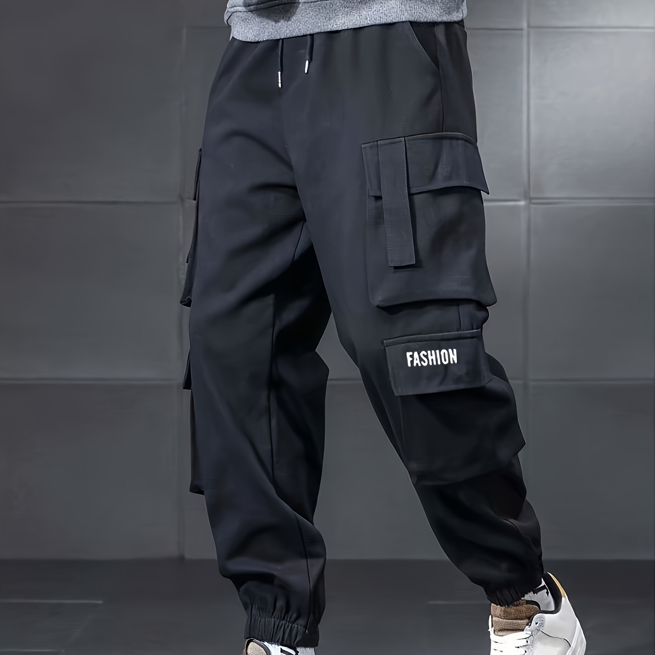 

Boys Casual Fashion Letter Print Cargo Pants, Elastic Waist Jogger Pants With Pocket, Kids Clothes Outdoor