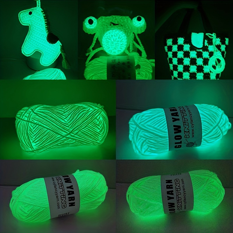 4pcs Glow In The Dark Yarn, 50m/roll DIY Arts Crafts Sewing Supplies For Crocheting