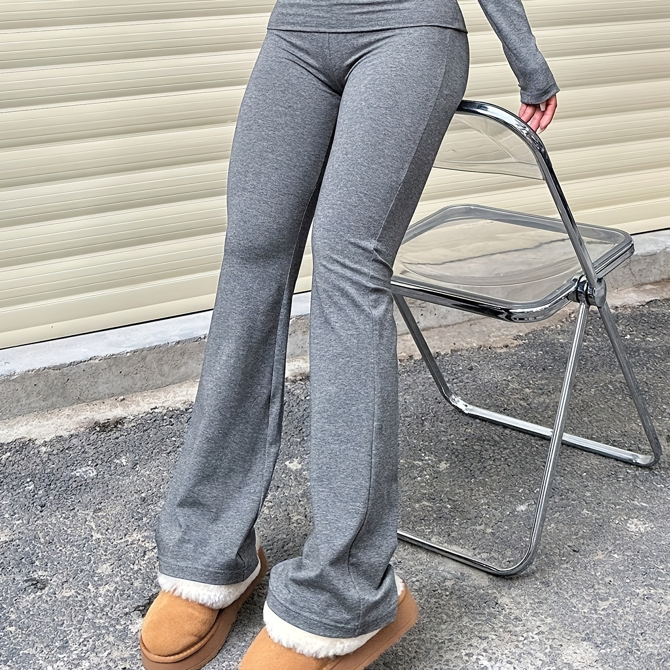 

Solid Leg Pants, Casual High Waist Pants For , Women's Clothing