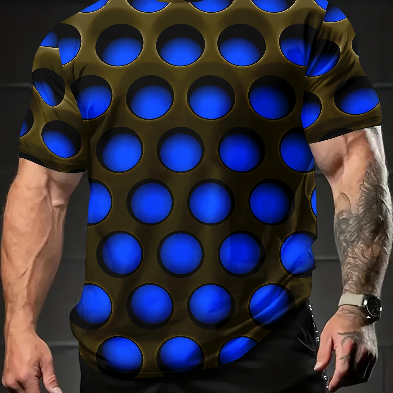 

Novelty 3d Digital Printed Crew Neck Short Sleeve T-shirt For Men, Casual Summer T-shirt For Daily Wear And Vacation Resorts