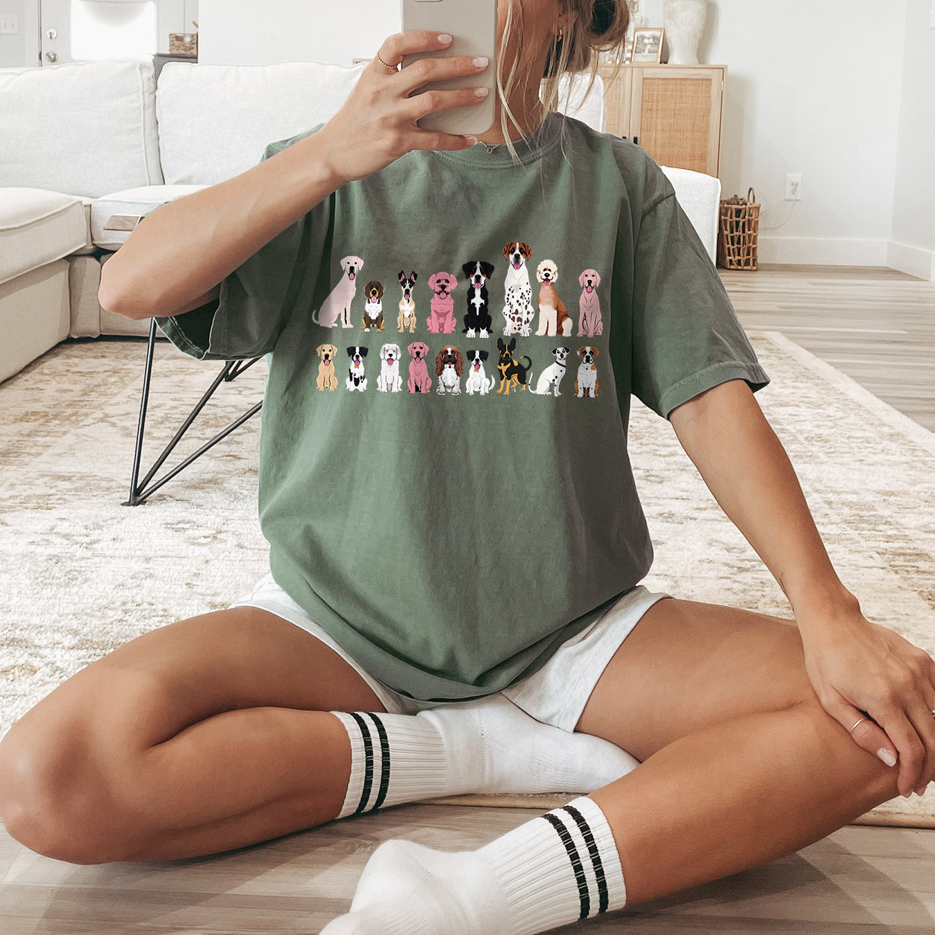 

Dog Print Crew Neck T-shirt, Casual Short Sleeve Top For Spring & Summer, Women's Clothing