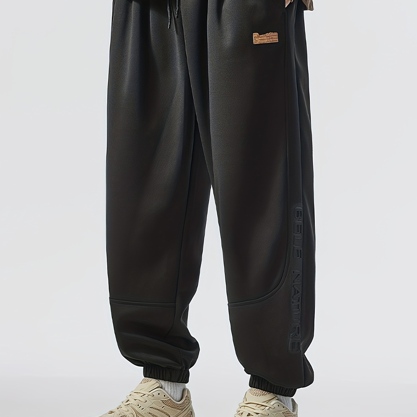 

Plus Size Men's Creative Pattern Graphic Print Joggers, Oversized Loose Fit Sports/outdoor Pants