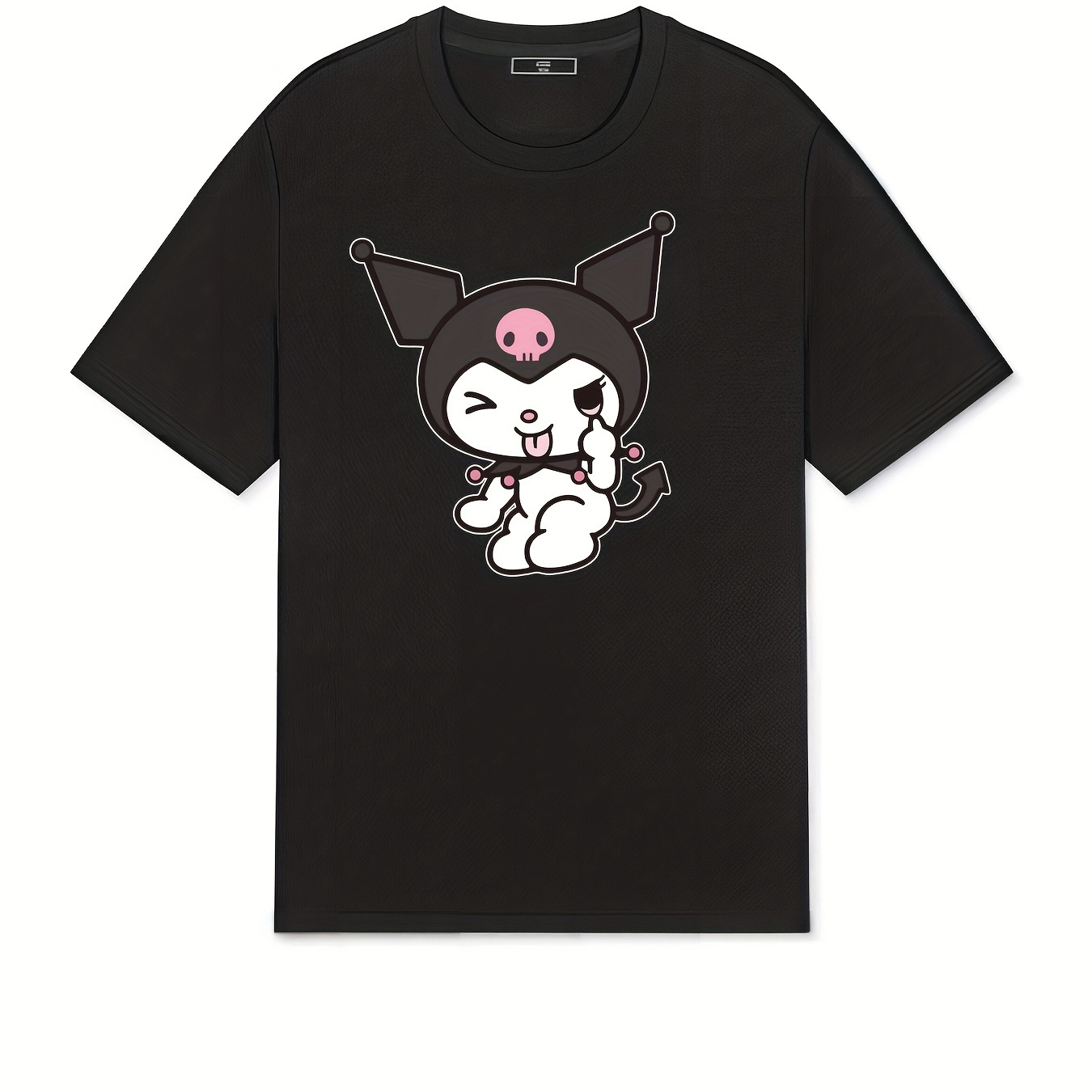 

[licensed] Cute Kuromi Print , Comfortable Crew-neck T-shirt