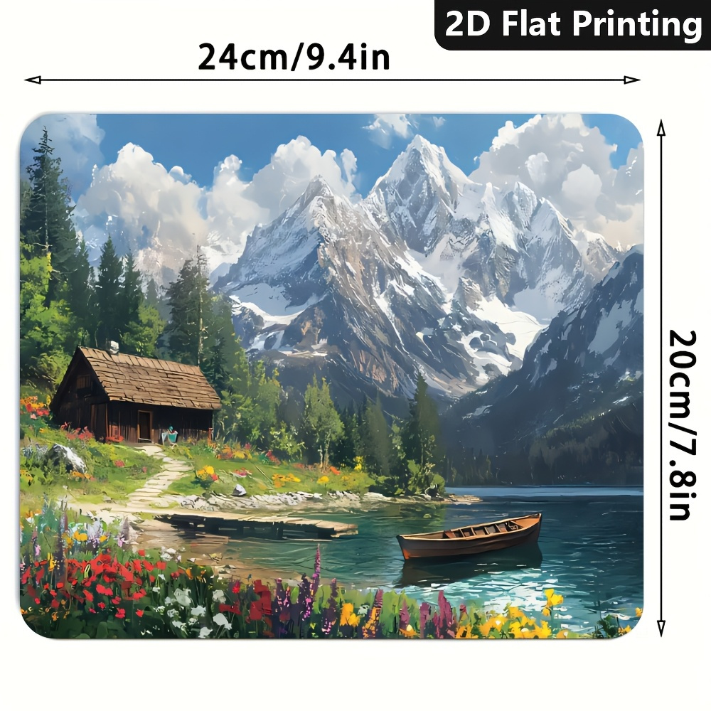 TEMU Landscape With Flowers, 1pc, Mouse Pad, Sizes, 1, Desk Mat Suitable For The Office And Home, Making It A Perfect Gift For Your Boyfriend Or