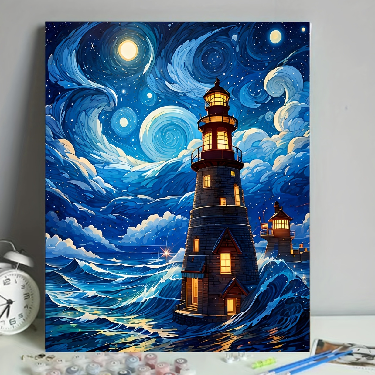 Lighthouse Easy Diy Oil Paint By Numbers For Adults Beginner - Temu