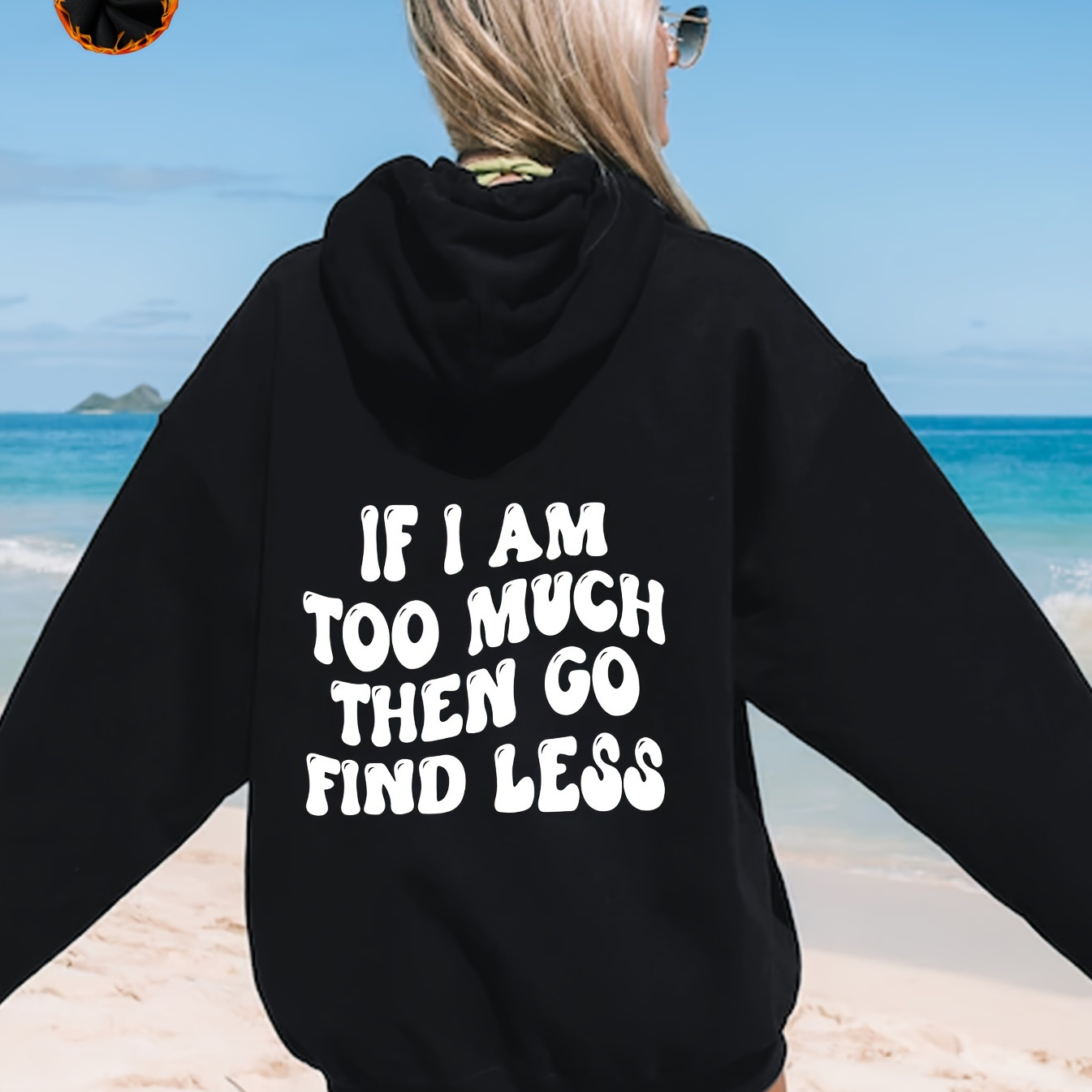 

Plus Size Casual Sweatshirt, Women's Plus Slogan Print Liner Fleece Long Sleeve Drawstring Hooded Pullover Sweatshirt With Kangaroo Pockets, Casual Tops For Fall & Winter, Plus Size Women's Clothing