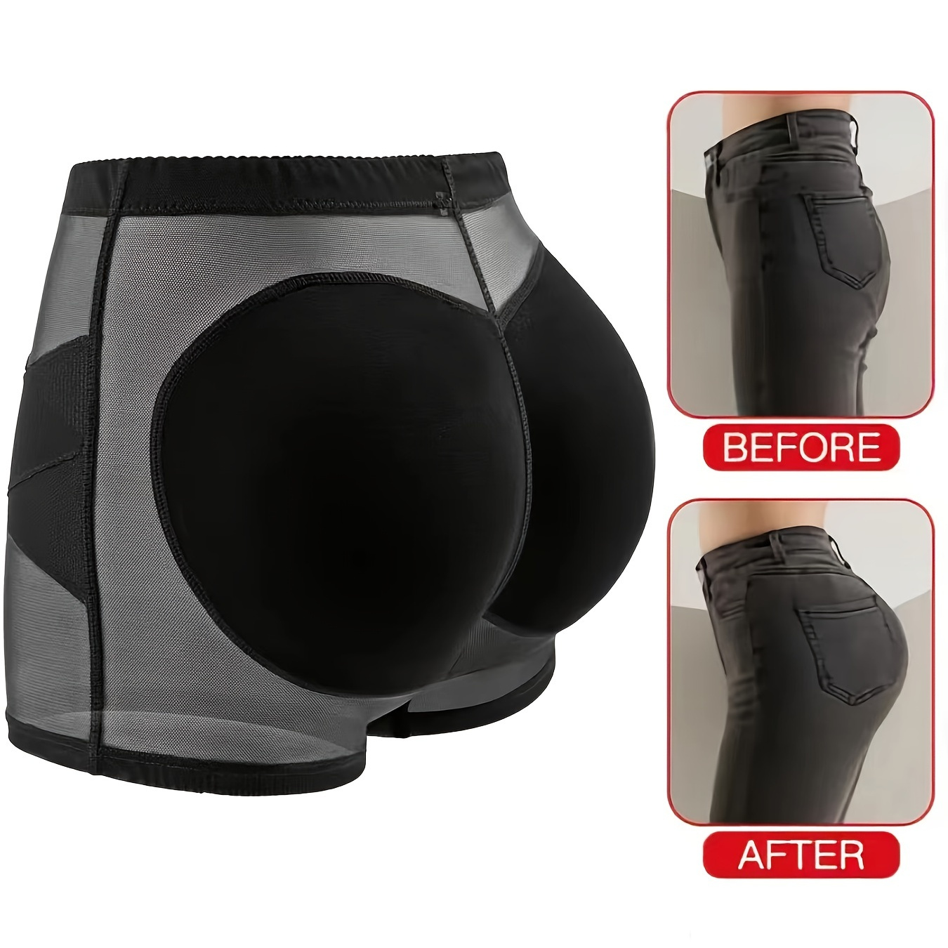 Sliot Women Hip Enhancer Panties Boy Shorts Padded Body Shaper Butt Lifter Shapewear  Underwear Pads Tummy Control Seamless - black - Medium - ShopStyle
