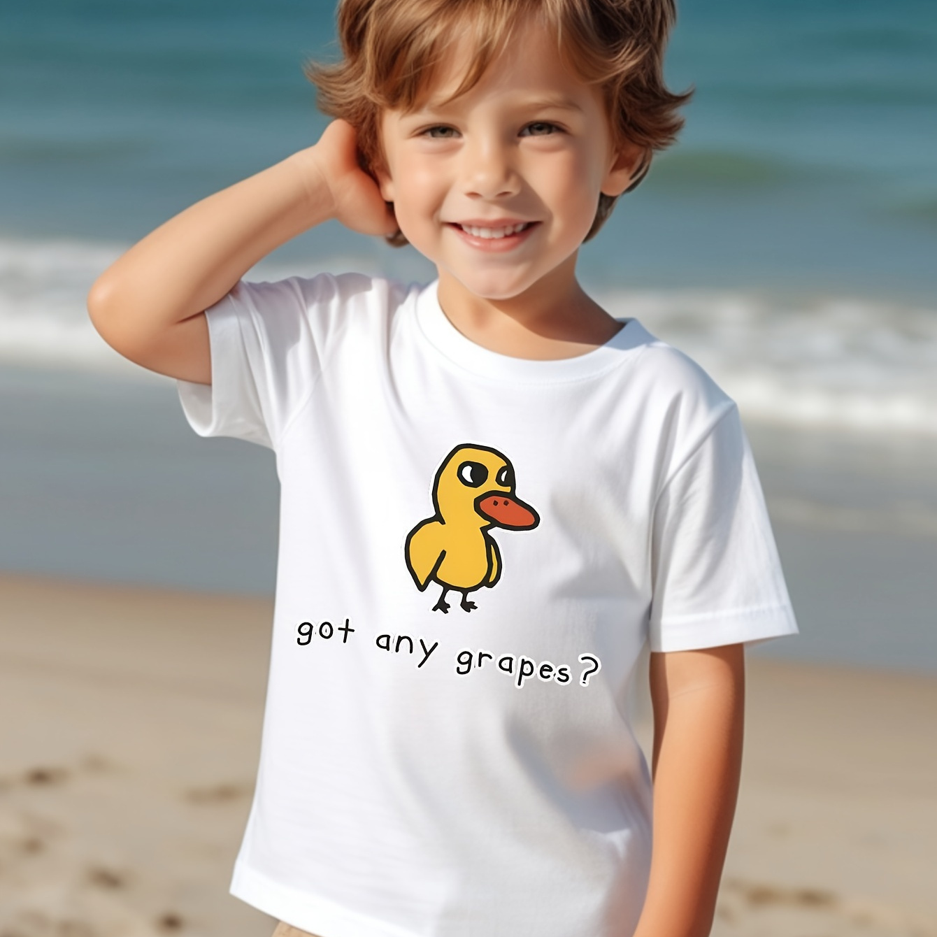 

Cute Cartoon Duck Print T-shirt- Engaging Visuals, Casual Short Sleeve T-shirts For Boys - Cool, Lightweight And Comfy Summer Clothes!