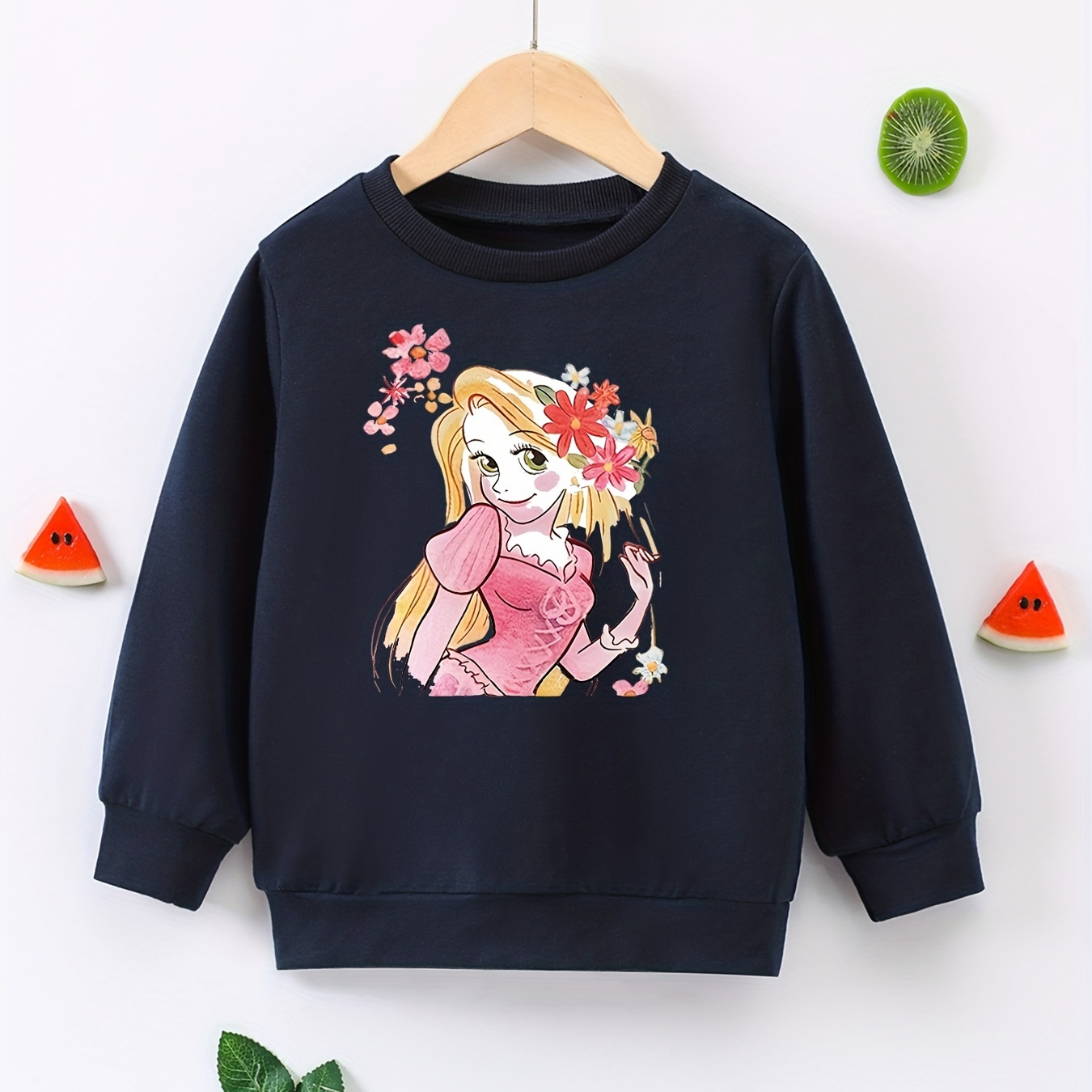 

Girls Pullovers ''little Princess'' Graphic Sweatshirt Cosy Stretch Daily Casual Round Neck Tops For Kids