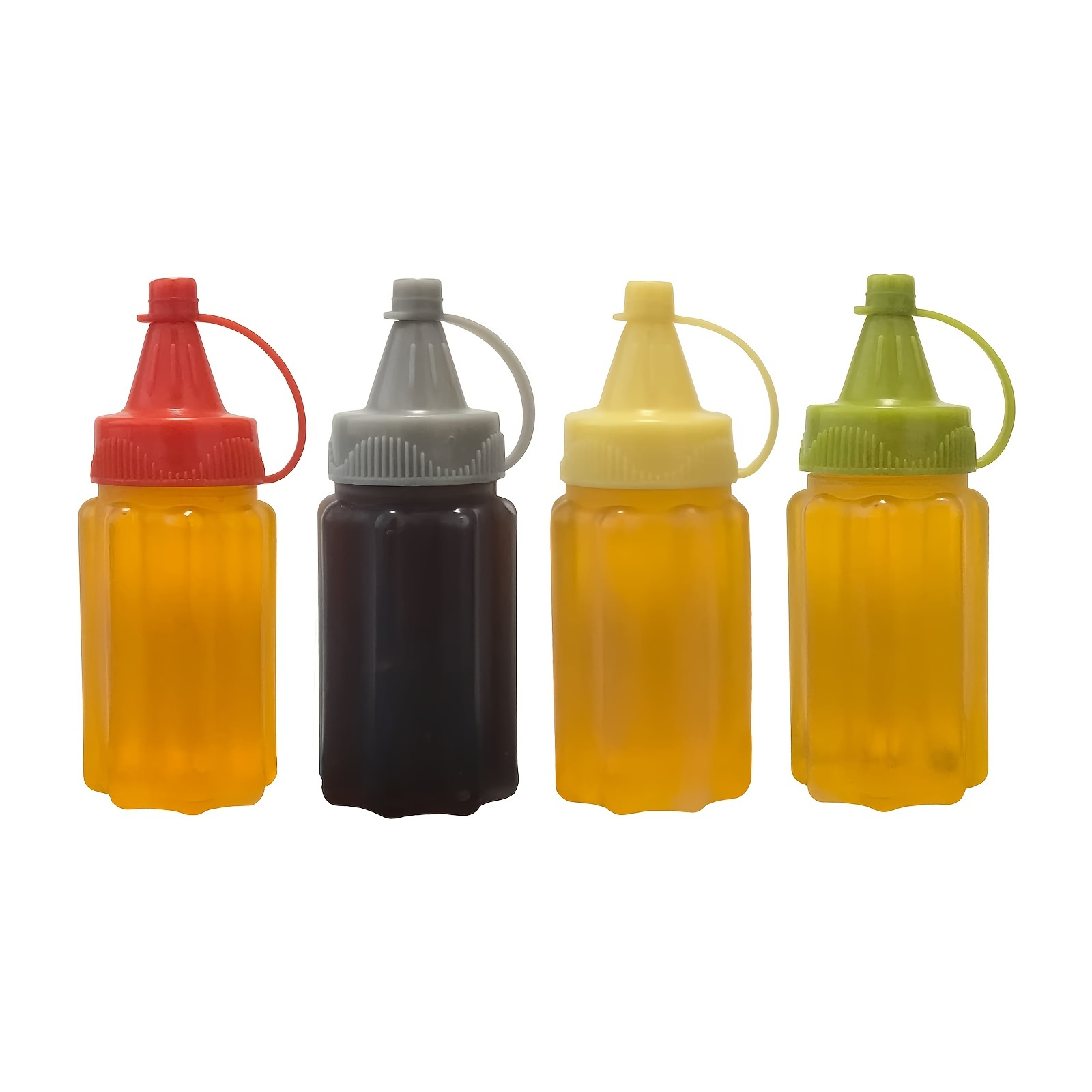 8Pcs/Set Mini Portable Square Sauce Bottle Condiment Squeeze Bottle Plastic  B Fg