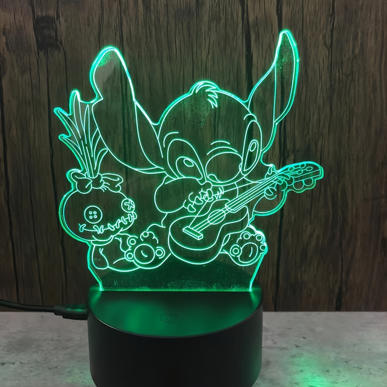 Stitch Night Light, 3D LED Light Lilo Stitch Gifts LED Intelligent Stitch  Lamp 7 Color Light for Christmas Room Decoration, Play with Sand Stitch 