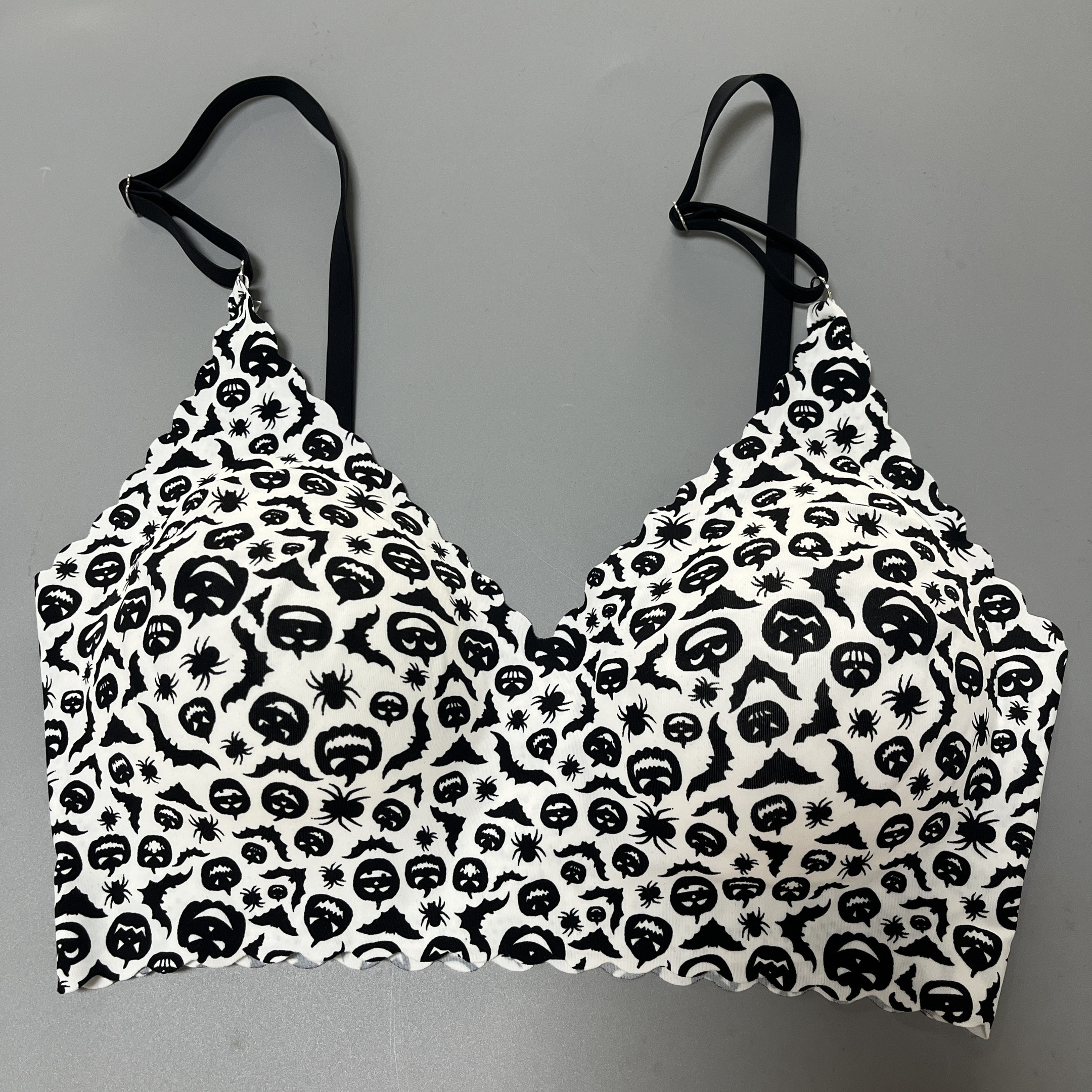 

Print Trim Wireless Cami Bra, Sexy Comfy Push Up Bra, Women's Lingerie & Underwear