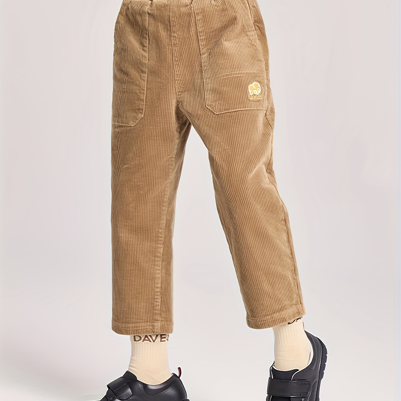 

Dave&bella Girls Breathable & Casual Elephant Stitched Cotton Corduroy Ribbed Pants For Spring & Fall