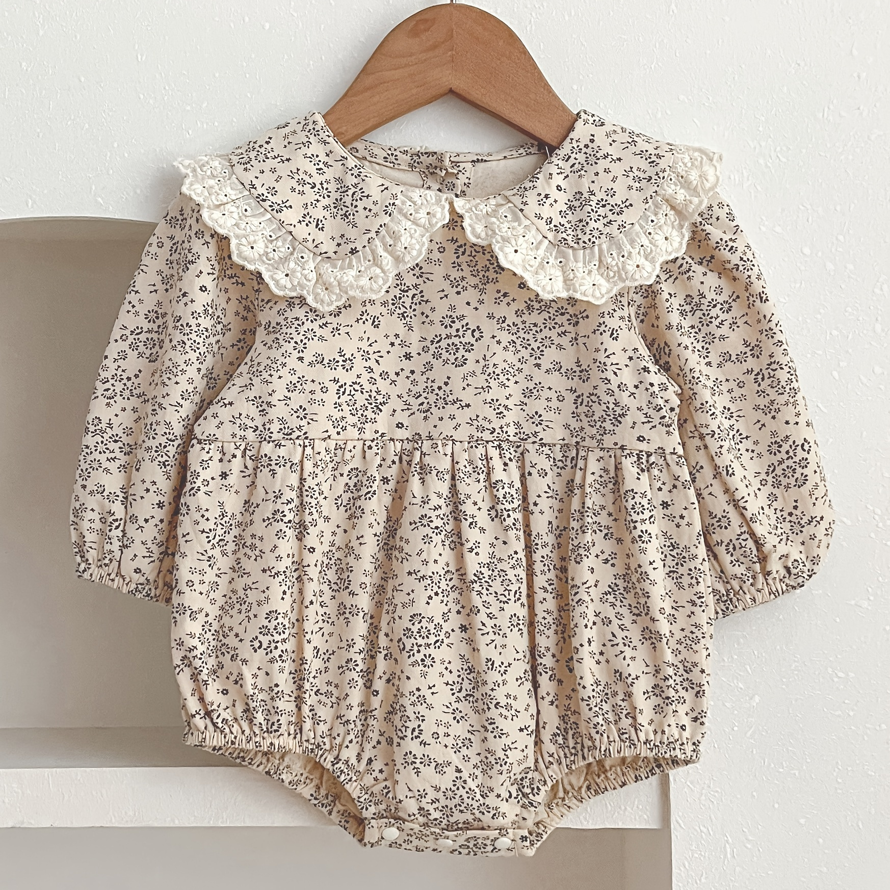 

And Pattern Hem Doll Long-sleeved Bodysuit, , Suitable For