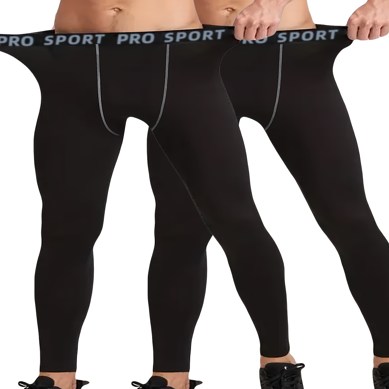 

Lot de 2 collants de compression de , , respirants, à séchage , ajustée, sportif, le cyclisme, la à , l'escalade, la gym et les de , tissu en , unie, extensible