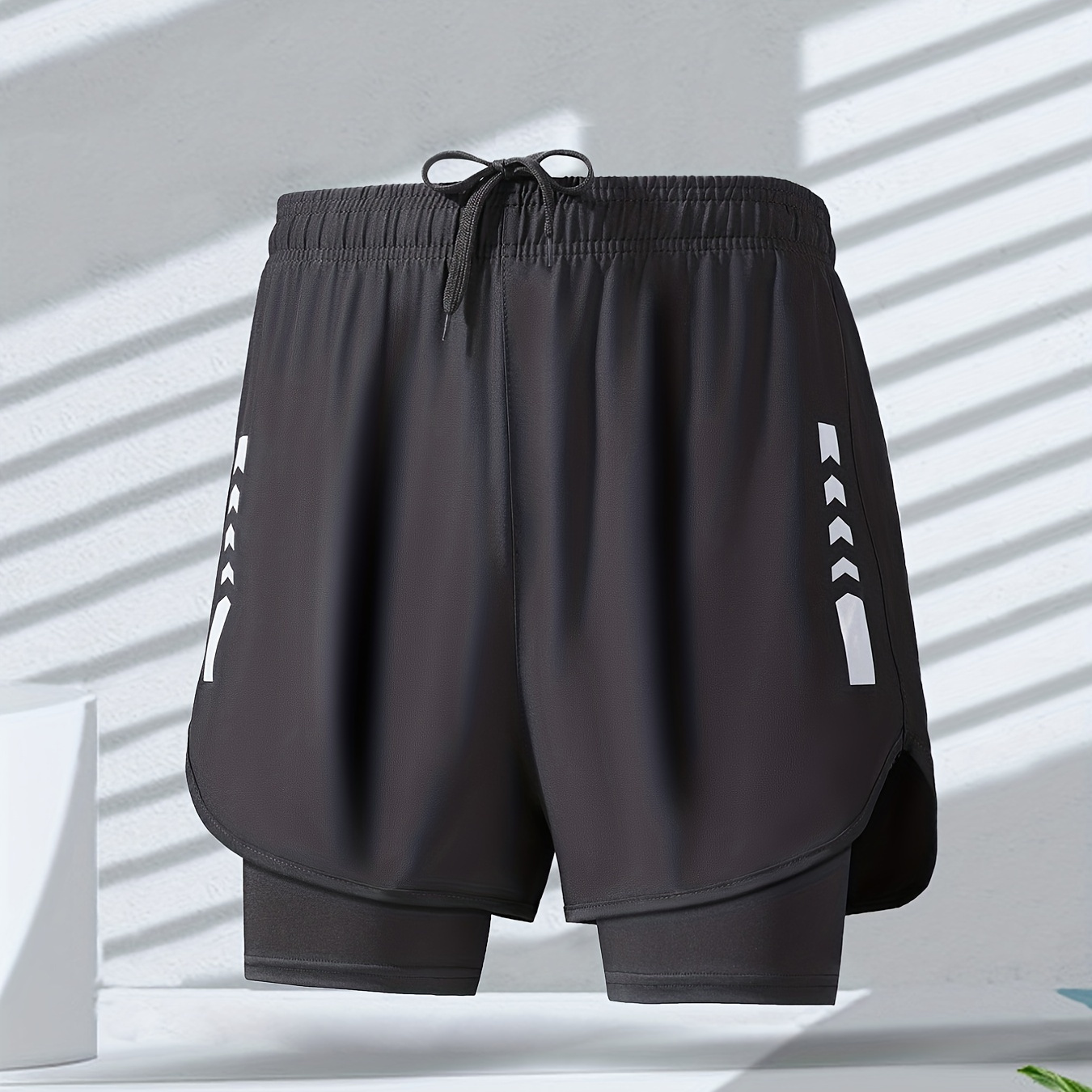 Quick Dry Athletic Running Shorts with Dual Pockets for Men - Breathable and Stretchy Workout Bottoms