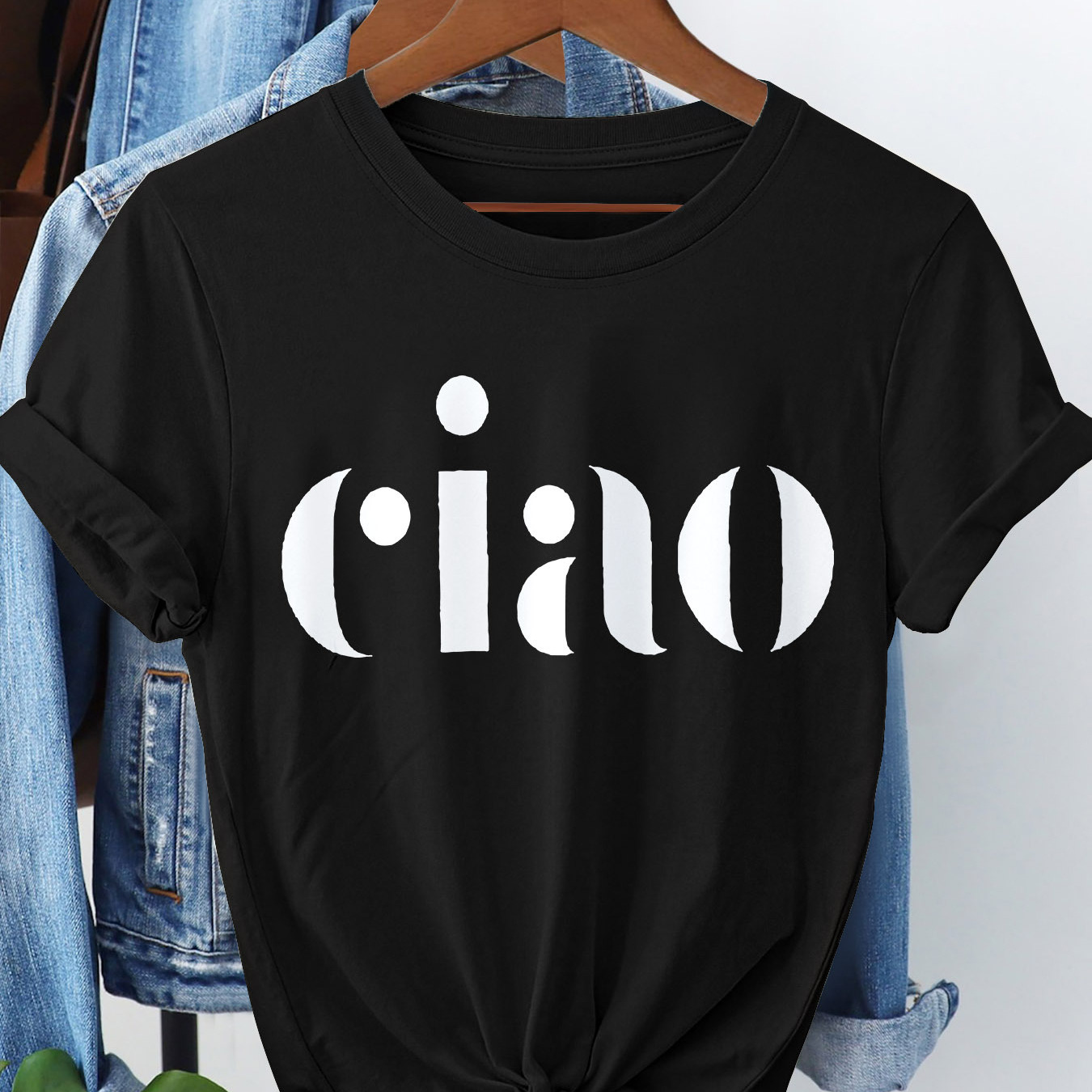 

Letter Print T-shirt, Short Sleeve Crew Neck Casual Top For Summer & Spring, Women's Clothing