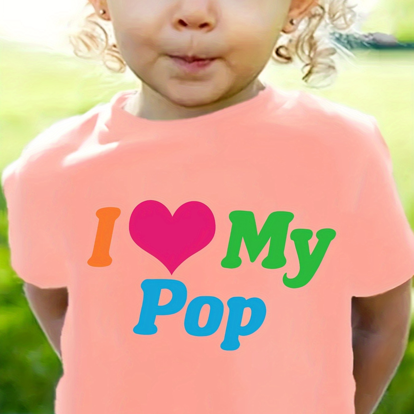 

Girls I Love Print Crew Neck T-shirt Comfy Pullover Tees For Summer Gift Christmas