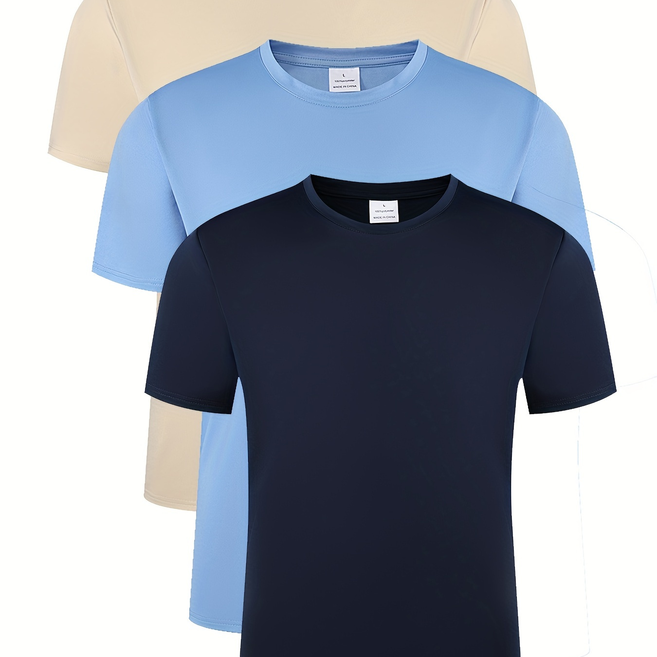 

3pcs/set Solid Color Men's Comfy T-shirt, Men's Summer Clothes, Men's Clothing