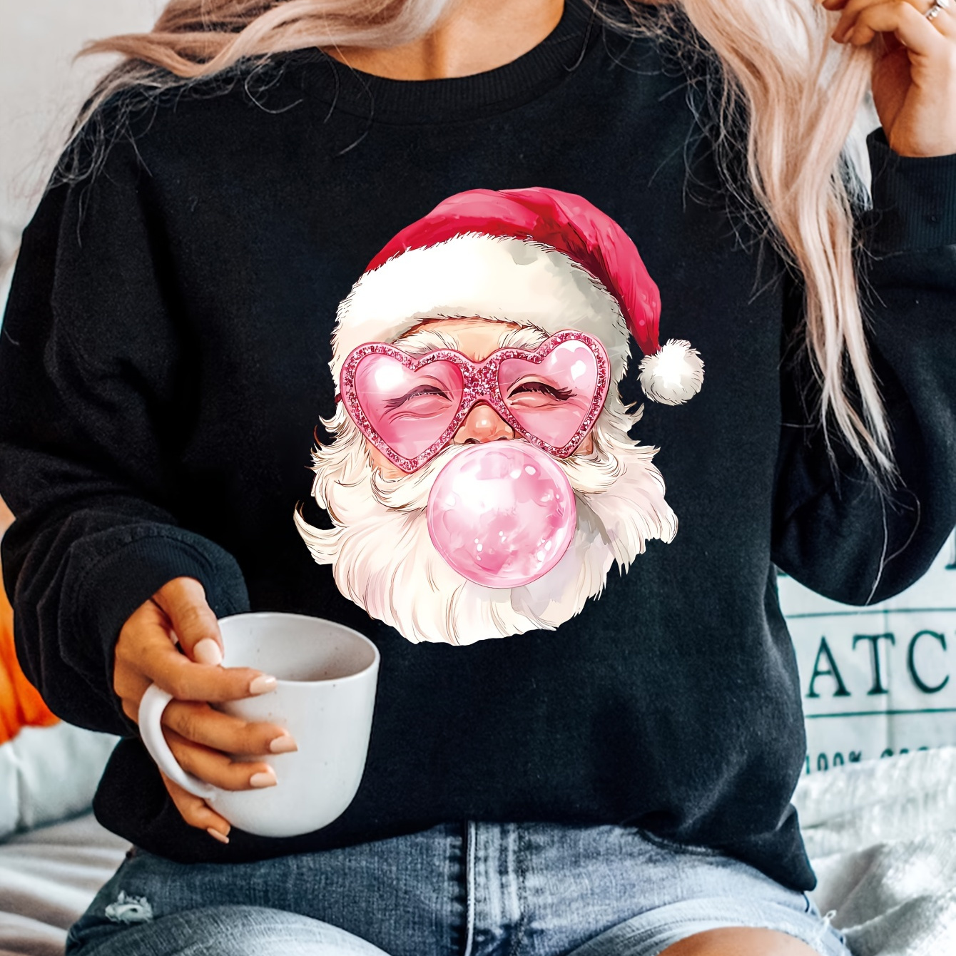 

Size Christmas Sweatshirt, Long Sleeve Sweatshirt For Fall & , Women's Size Clothing