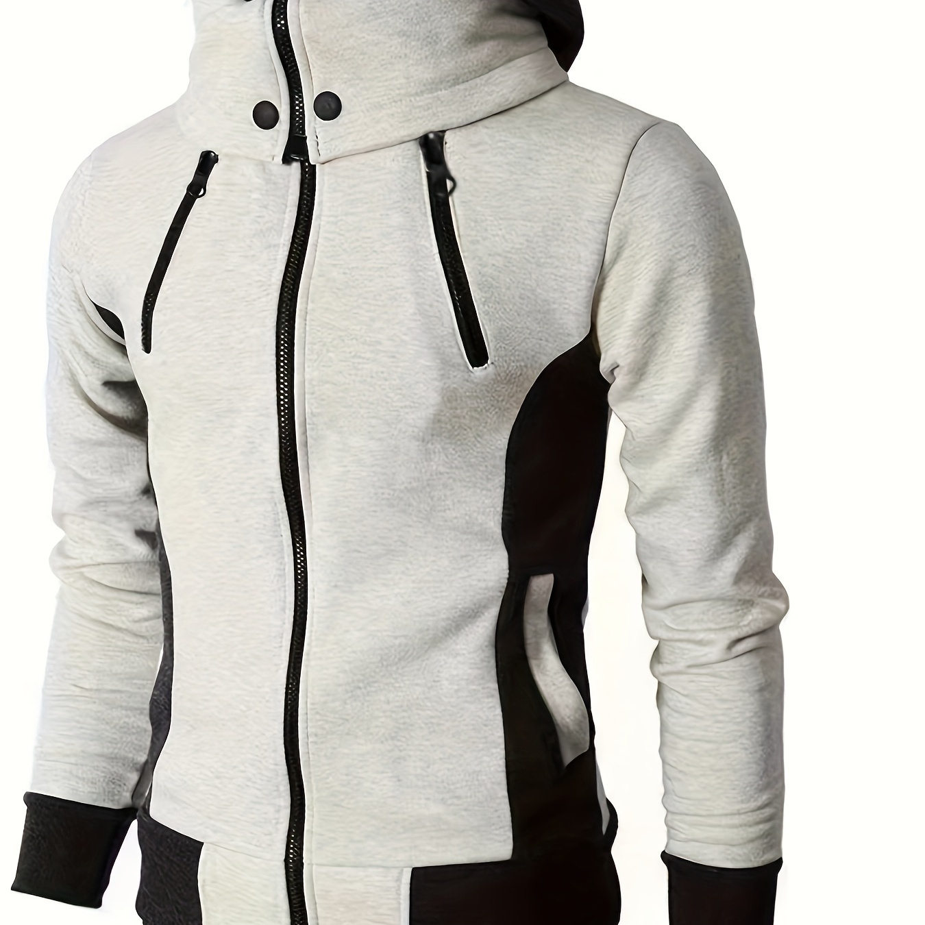 

Men's Hooded Jacket Casual Long Sleeve Hoodies With Zipper Gym Sports Hooded Coat For