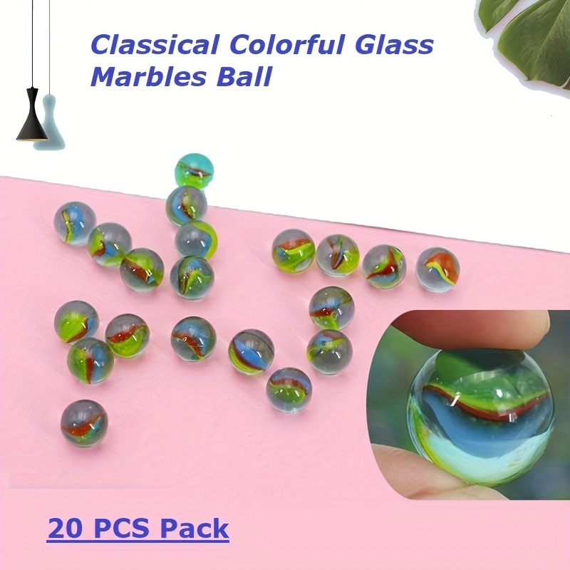 10/20pcs Glass Ball 16Mm Cream Console Game Stress Pinball Machine Cattle  Small Marbles Pat Toys For Kids Machine Beads