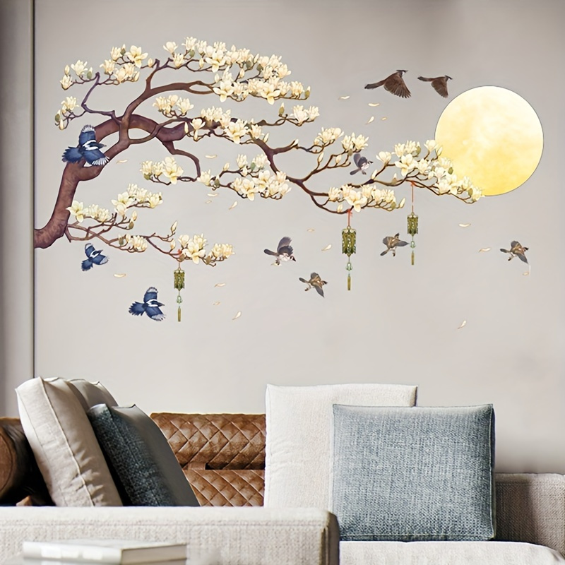 

2pcs, Bird On Branch Wall Sticker, Living Room Sofa Tv Background For Home Decoration Wallpaper Bedroom Office Self Adhesive Stickers