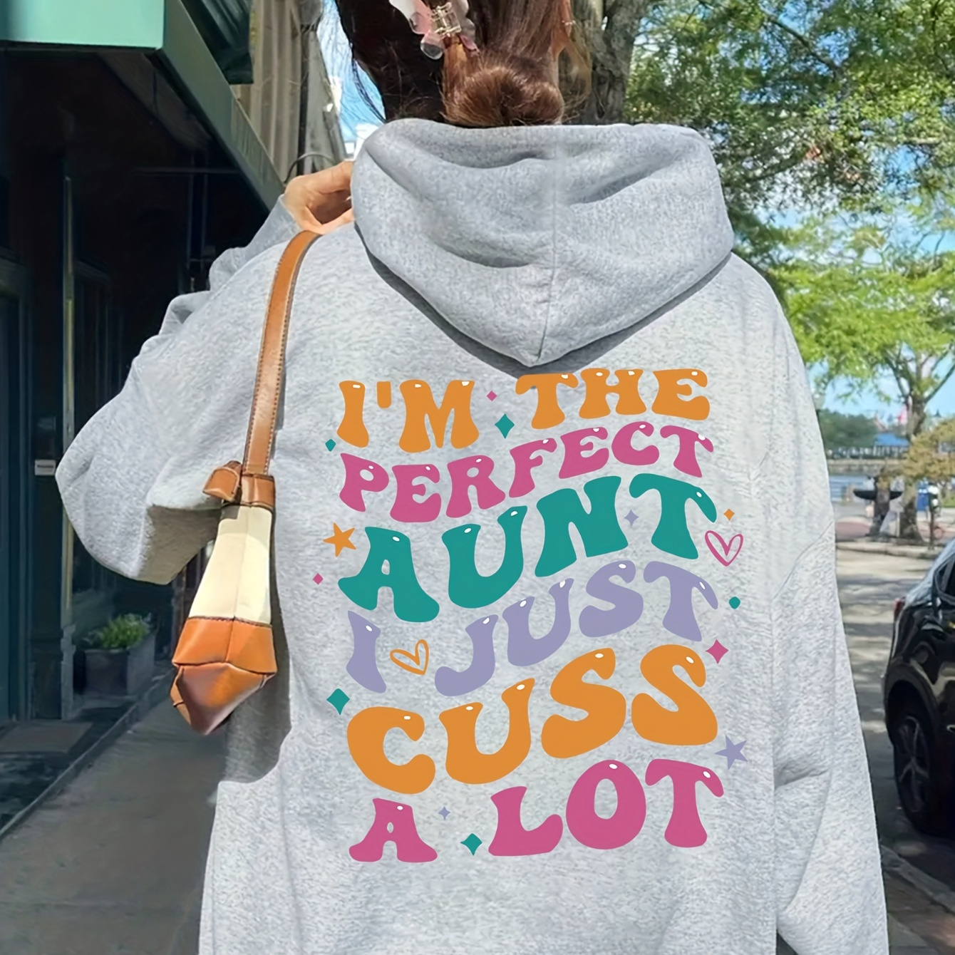 

Women's "auntie" , Polyester Sweatshirt, Graphic, All- ,