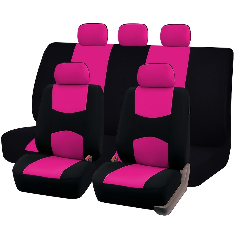 

9pcs Car Seat Covers Set For Women - Airbag Compatible, Soft Fabric, Comfortable Cushion, Easy Installation