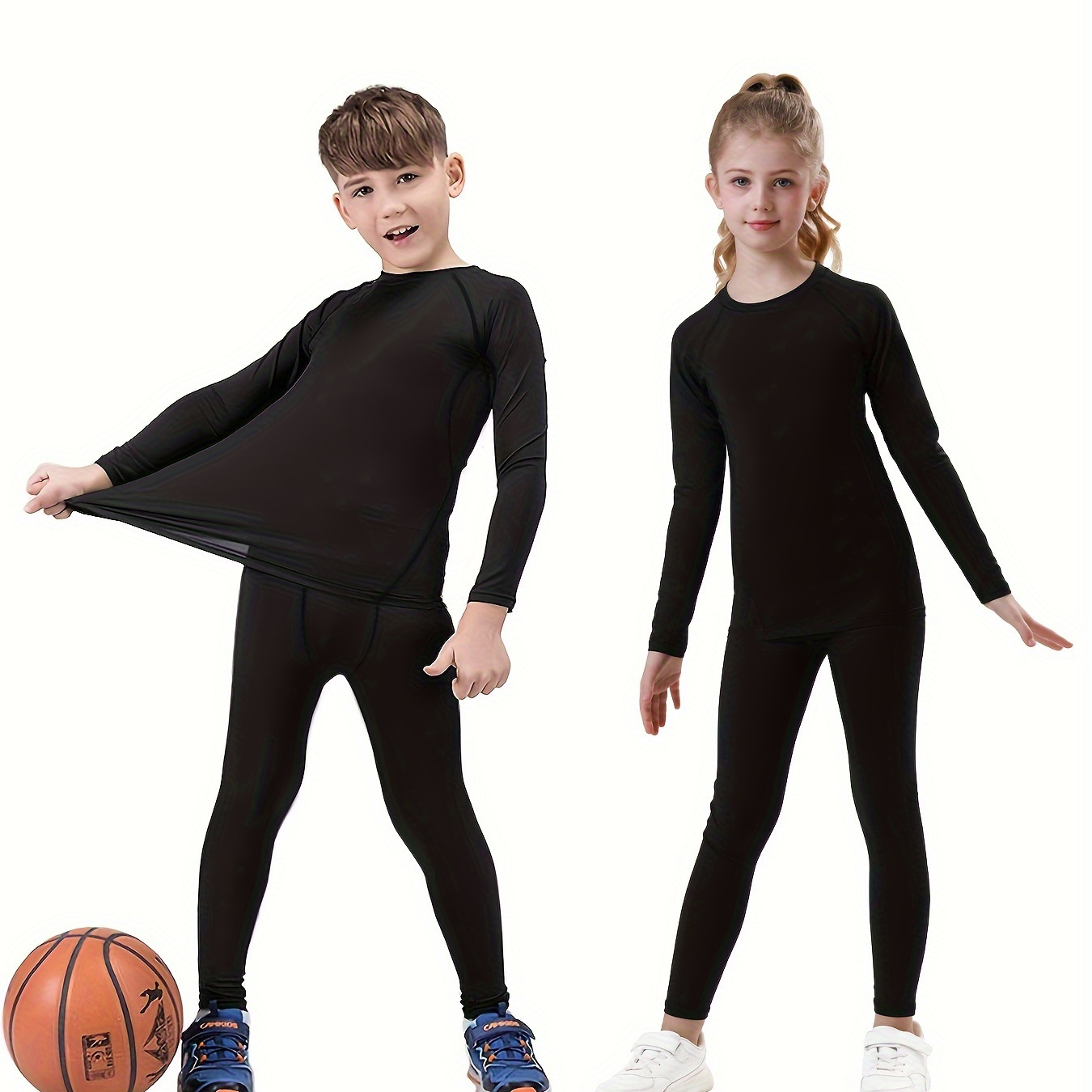 

2 Pcs Boy's 's Underwear Set, Bottoming Tight Long Sleeve & Pants, & - Set, For And , As