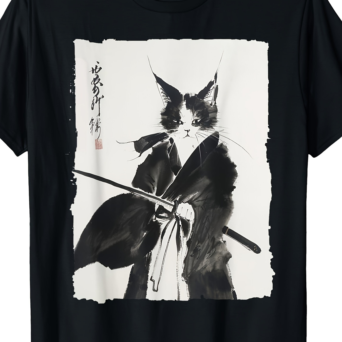 

Samurai Cat Tee: Vintage Ukiyo-e Warrior Art Graphic Cat Art T-shirt