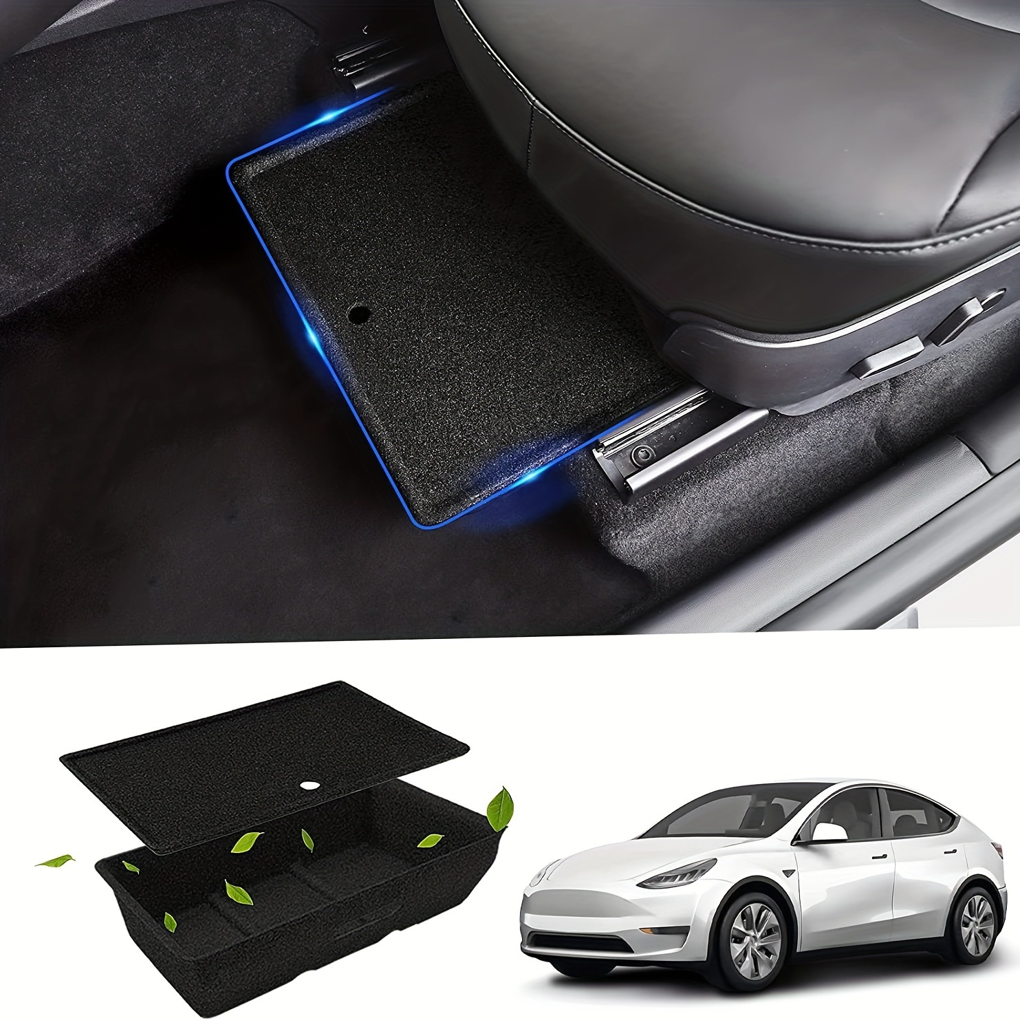 1pc Under Seat Storage For Model Y Under Seat Organizer With Lid For Y  Accessories